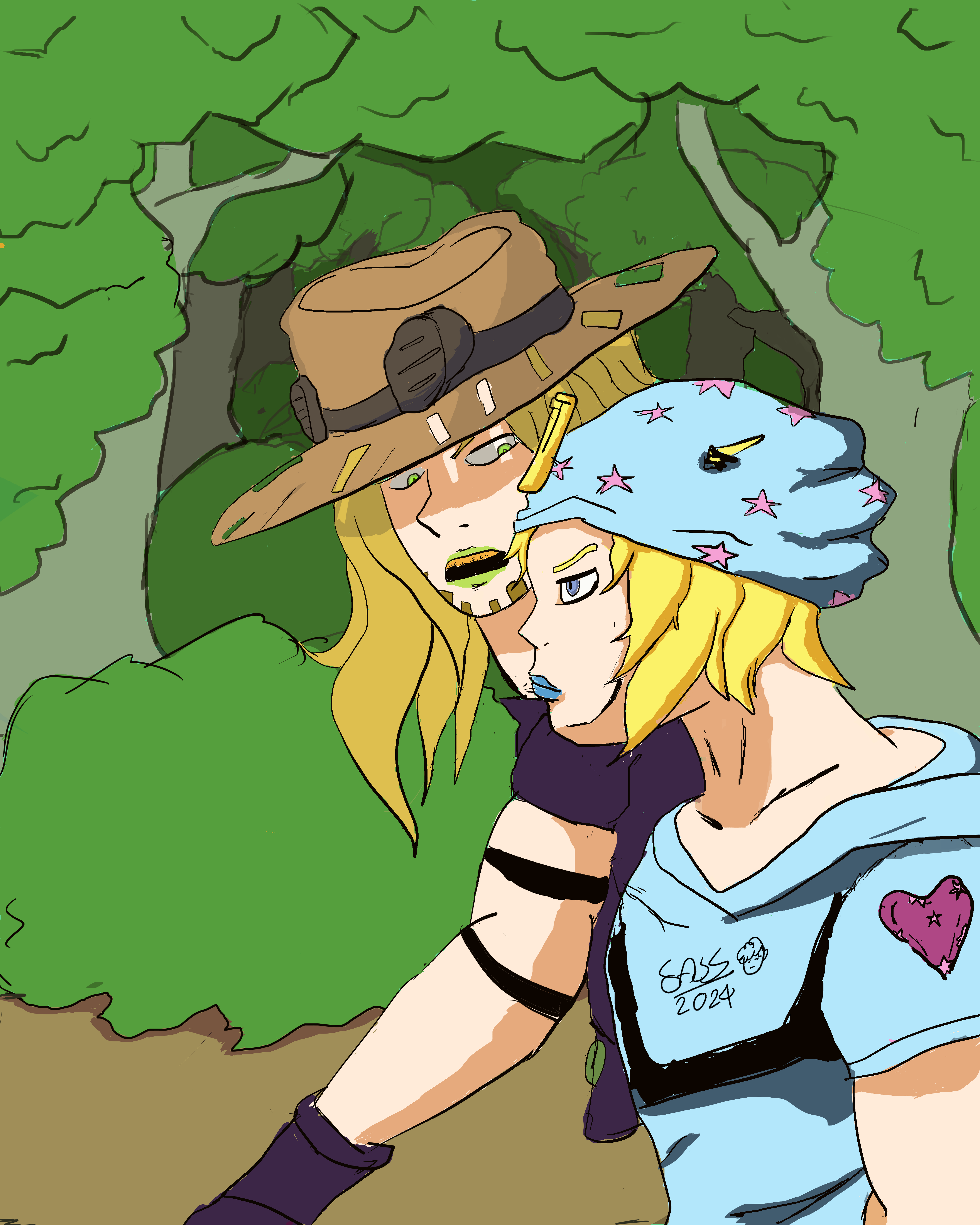 Johnny Joestar y Gyro Zeppeli Dibujado por SassTG